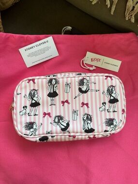 Stoney Clover Lane Pink & White Striped Eloise Cosmetic Pouch
